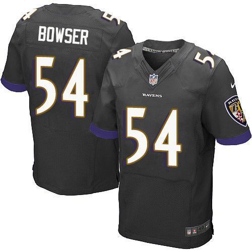 Men Baltimore Ravens 54 Tyus Bowser Nike Black Elite Player NFL Jersey